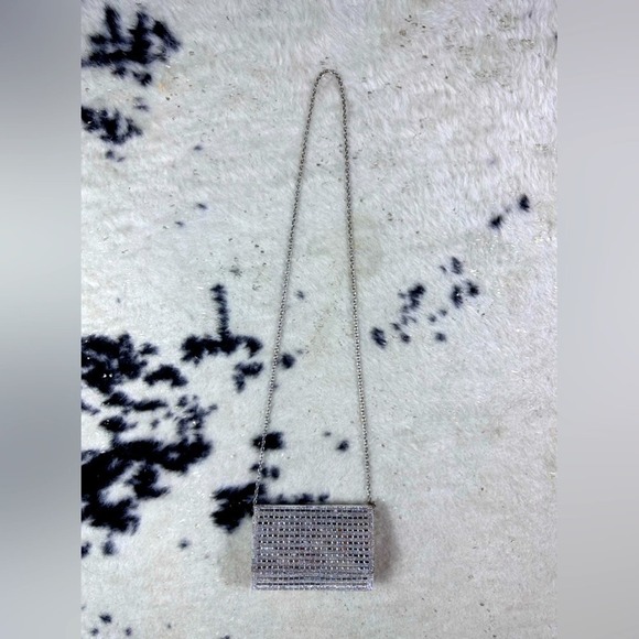 Aldo Women’s Silver Plated Sparkle Mini Chain Shoulder Bag - Picture 1 of 8